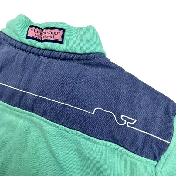Vineyard Vines 1/4 Zip Pullover Sweater Jacket Youth Large 16-18 Green & Blue - Picture 6 of 8